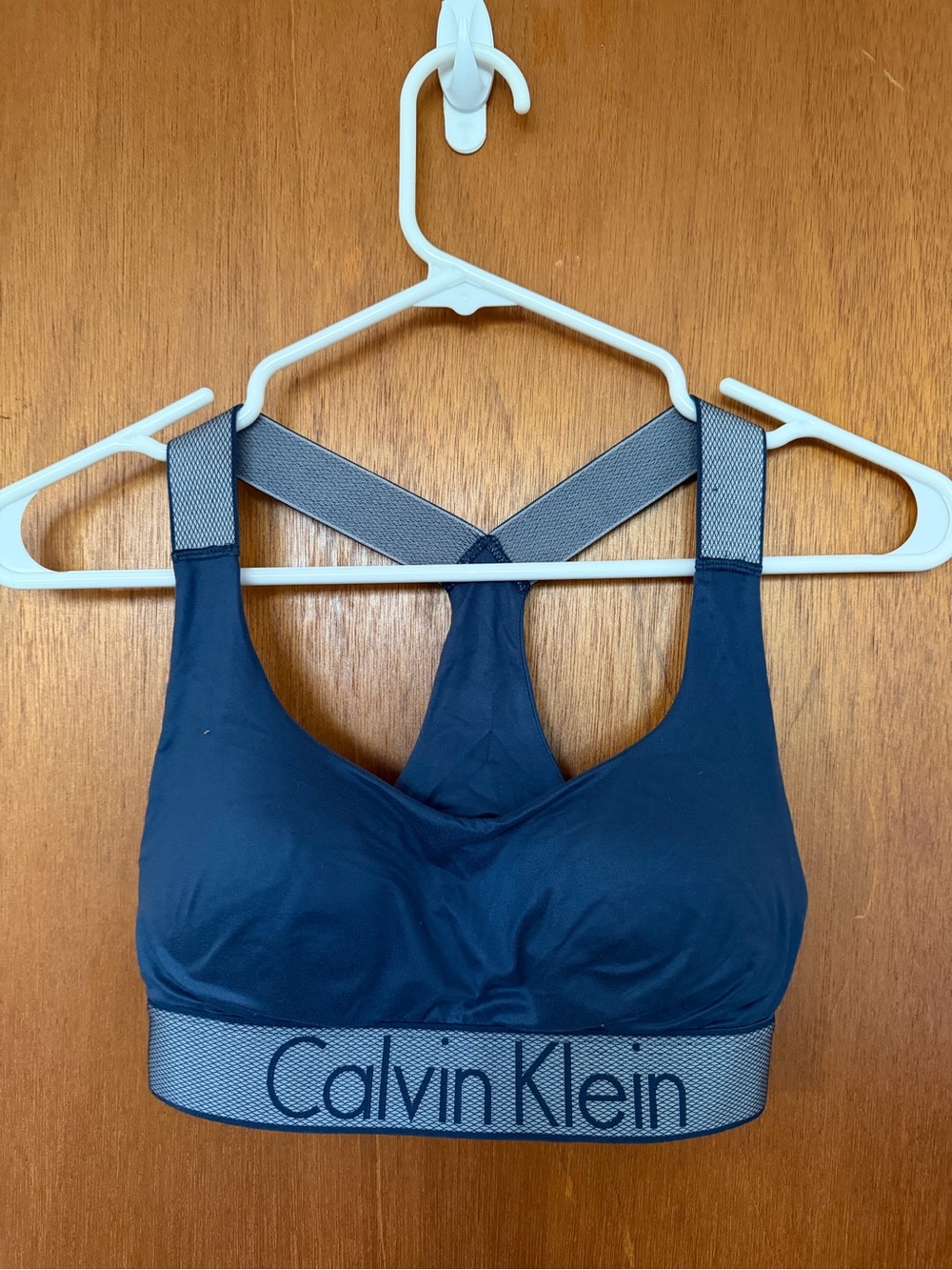 Calvin Klein Navy Logo Elastic-Band Sports Bralette
